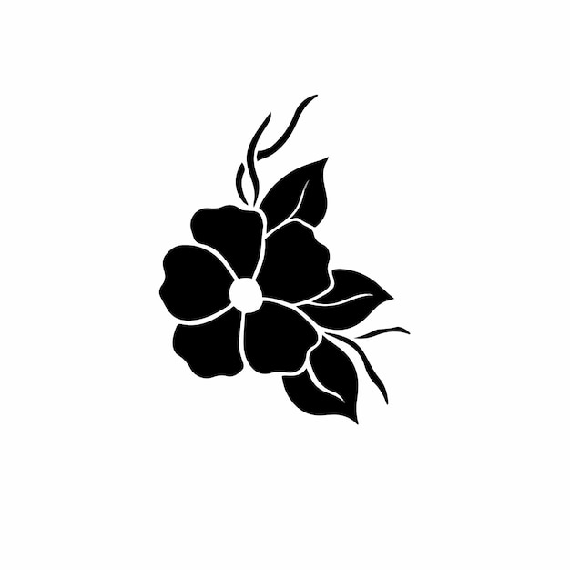 Flowers Symbol Logo Tattoo Design Stencil Vector Illustration