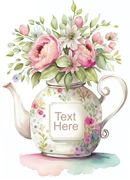 Flowers and teapot