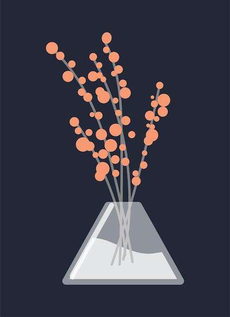 Vector flowers in vase