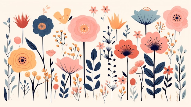 Flowers vector background