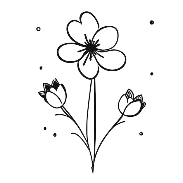 Fiori illustrazione vettoriale doodle line art