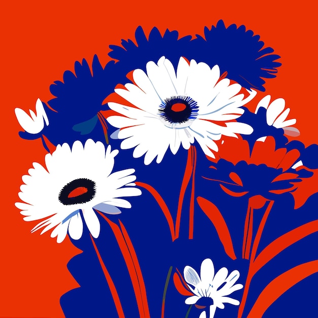 flowers vector illustration flat