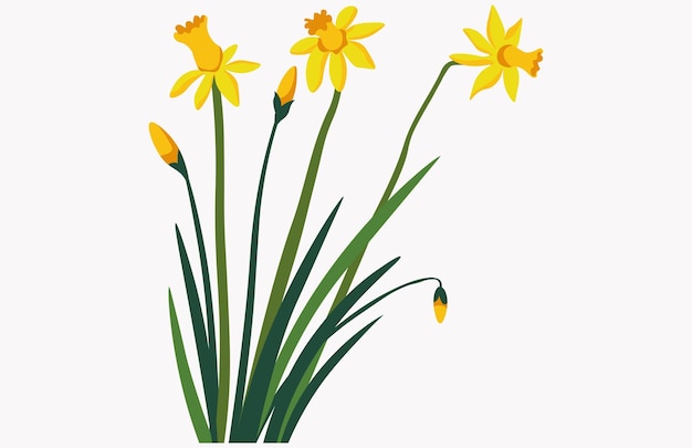 Flowers with leaves bouquets of flowers Flowers vector image Spring art print