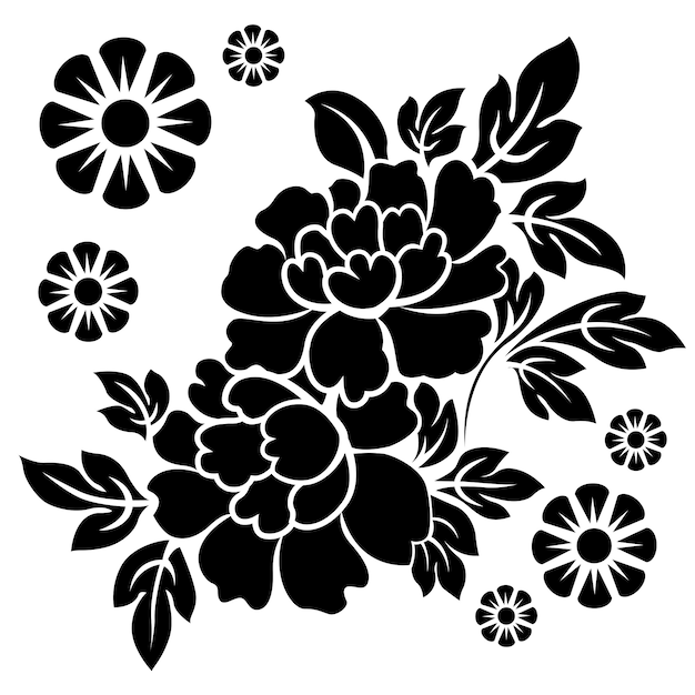 Floral Stencils Art Stock Illustration - Download Image Now