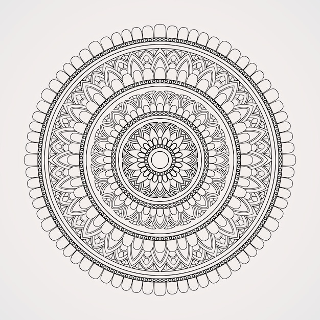 Flowershaped mandala with many graceful petals