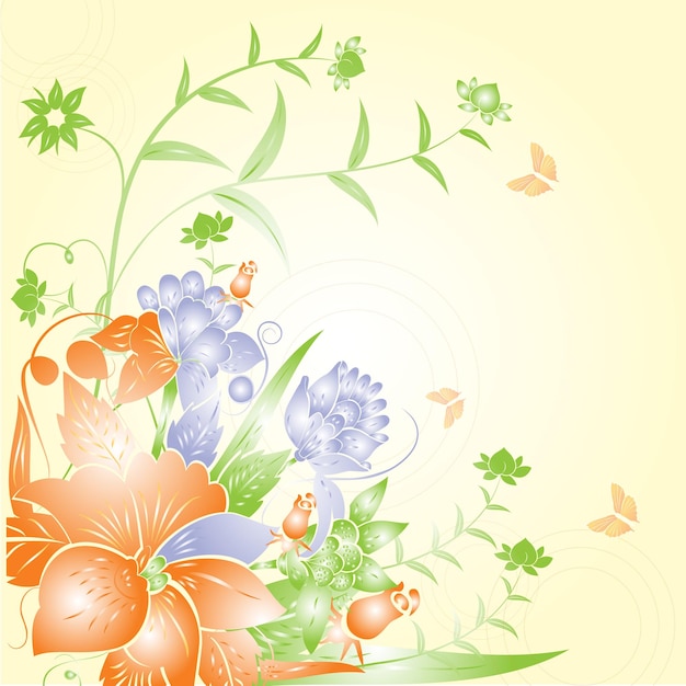 Vector flowery background