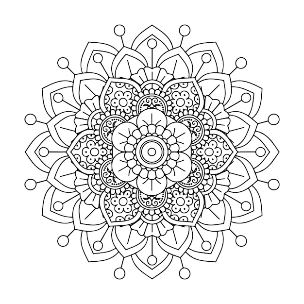 A flowery linear mandala background with elegant