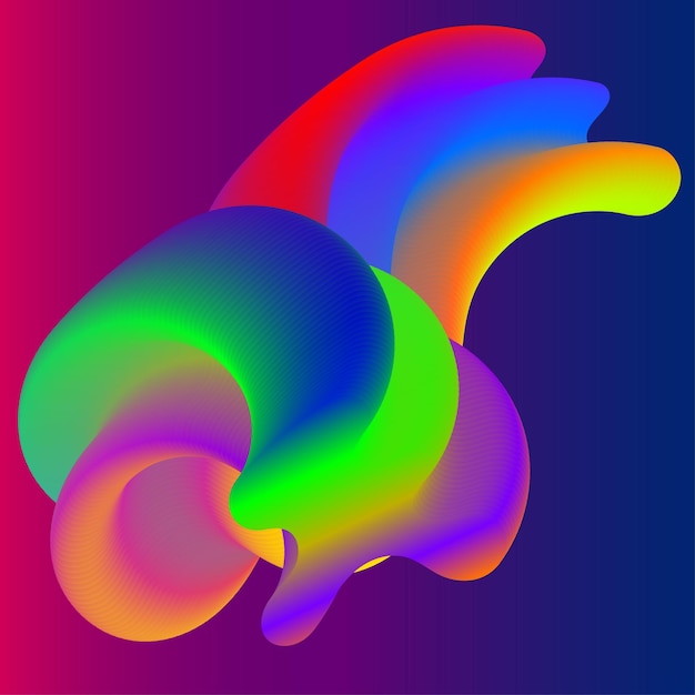 Flowing abstract pattern rainbow