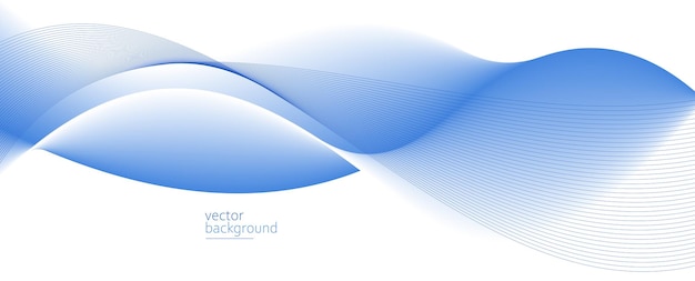 Flowing blue curve shape with soft gradient vector abstract background relaxing and tranquil art can illustrate health medical or sound of music