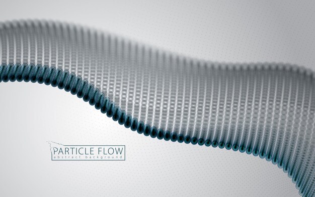 Вектор Текущие частицы энергии, волна размытых точек. размытая иллюстрация векторного эффекта круглых кругов. 3d футуристический технологический стиль.