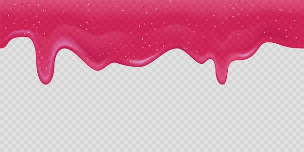 Vector flowing glossy pink slime with sparkles