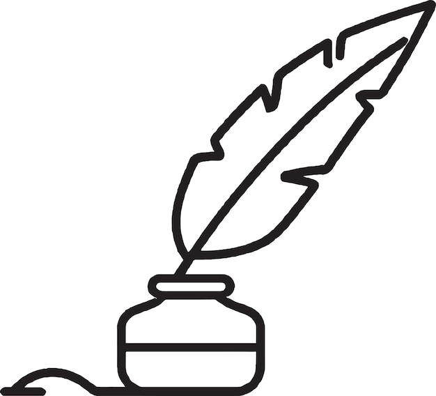 Flowing ink vector icon voor fountain pen inkpot