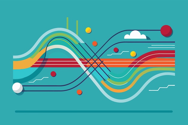 A flowing line representing movement and energy