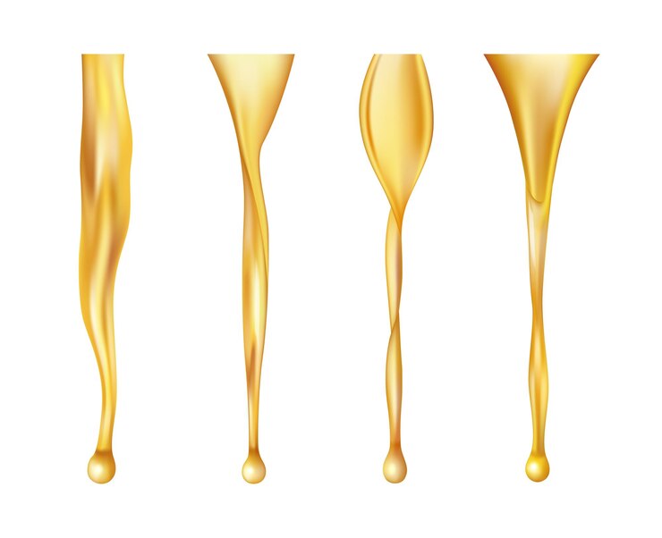 Vector flowing oil or honey realistic stream movement
