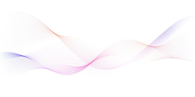Flowing particles form waves a gradient light pattern modern technology background Vector