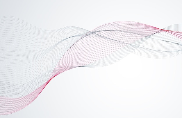 flowing particles wave, dynamic sound motion curve lines. 3d vector illustration. beautiful wave shaped array of blended points.