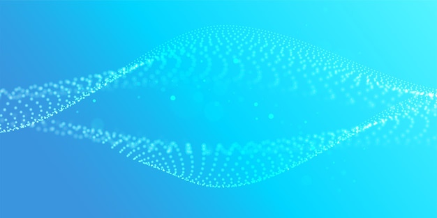 Вектор Текущие частицы с глубиной резкости цифровая визуализация звуковой структуры волны голубых частиц