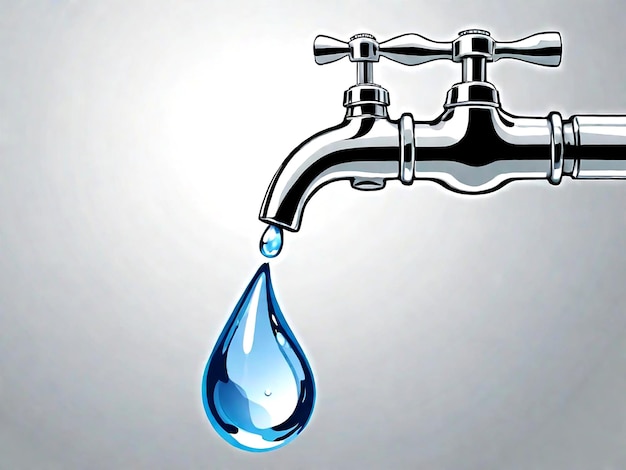 Vector flowing water from faucet vector illustration design template ai_generated