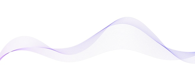 Flowing wave lines background Abstract smooth curved stripes template Blue purple fluid shape