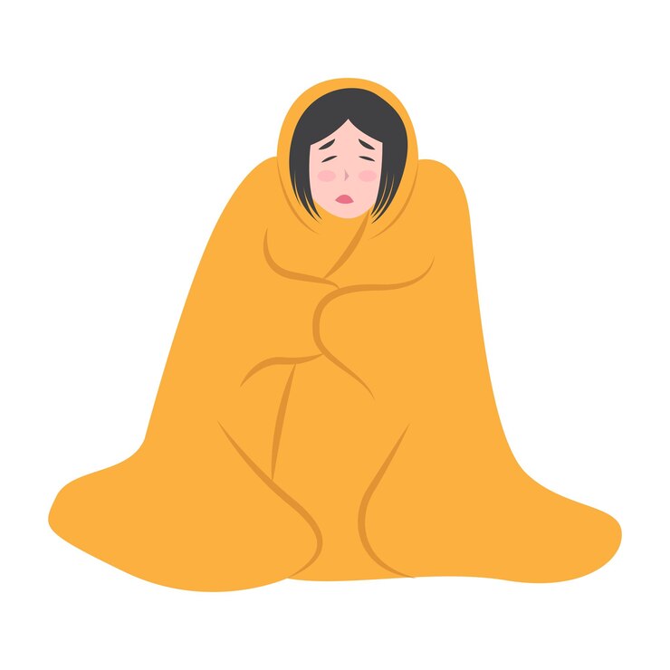 Flu Patient Character Illustration