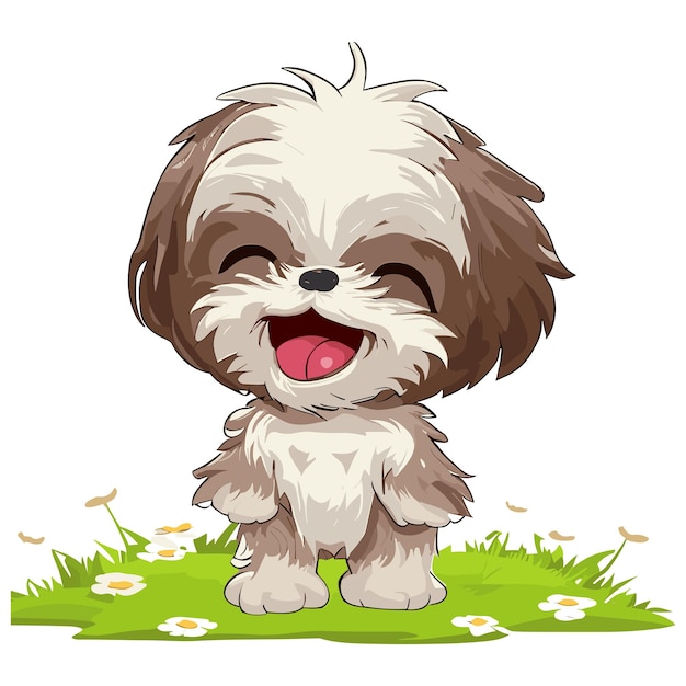 Vector flufffilled days shih tzu joyride