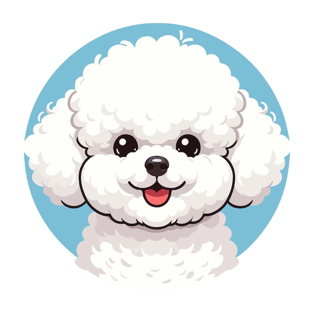 Fluffy bichon frispoodle cartoon vector geïsoleerde illustratie