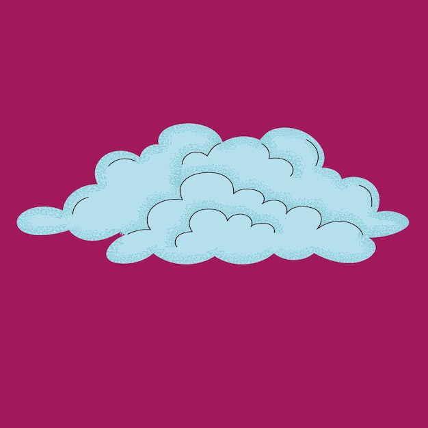 fluffy blue cloud on a purple background