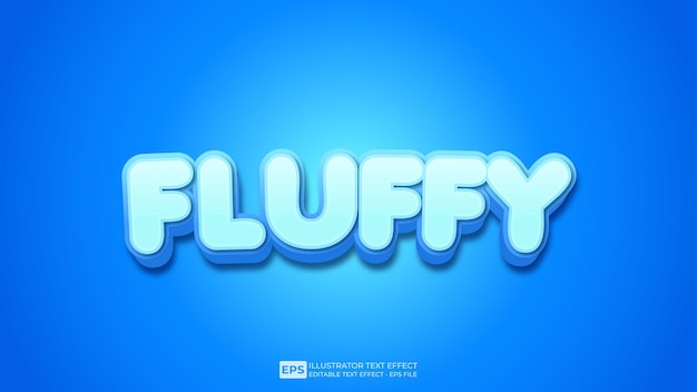 Fluffy editable 3d text effect font