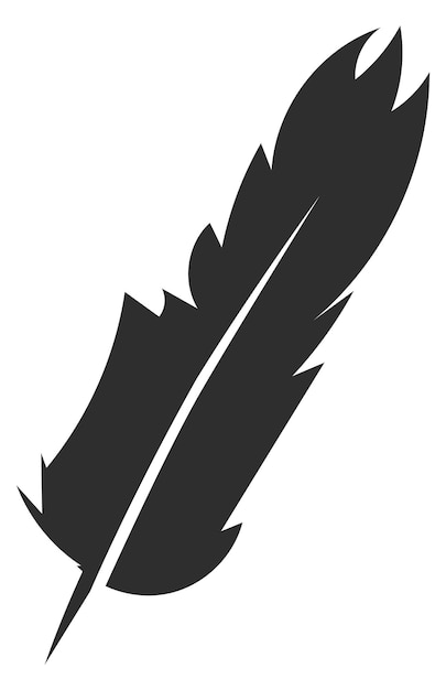 Fluffy feather logo zwarte veer silhouet pictogram