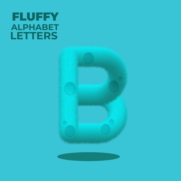 Fluffy gradient engelse alfabet letter b