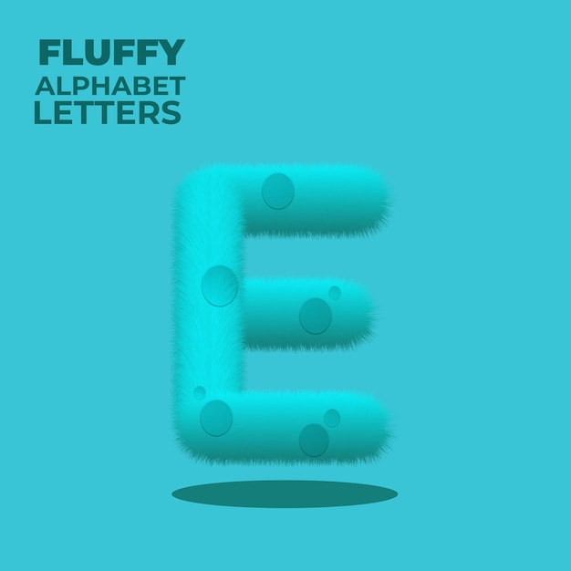 Fluffy gradient engelse alfabet letter e