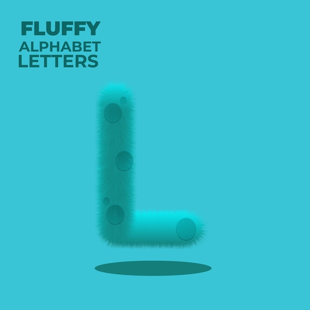 Fluffy Gradient Engelse Alfabet Letter L