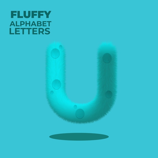 Fluffy gradient english alphabet letter u