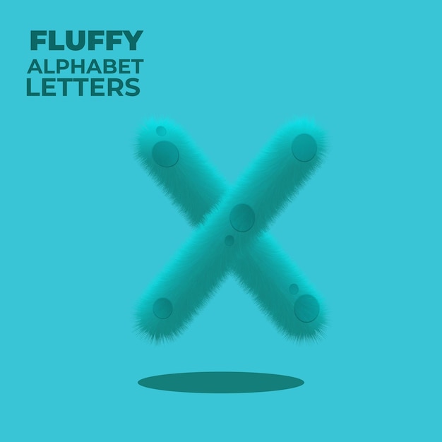 Fluffy Gradient English Alphabet Letter X