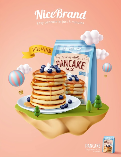 Fluffy pancake ad template