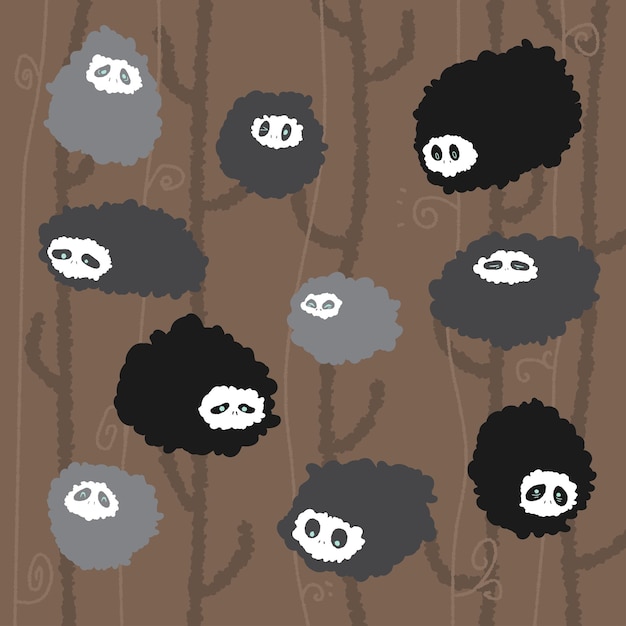 Fluffy skeleton man in a Tree Branch Forest