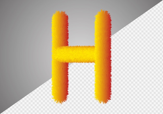 Fluffy text effect H letter. H letter fluffy.