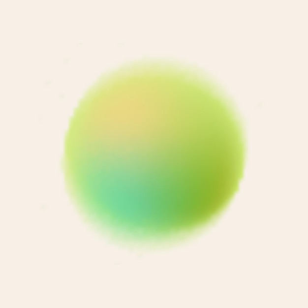 Vector fluffy vector gradient light green circle on light beige background color gradation circle