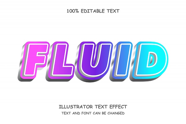 Fluid,3d editable text effect modern 3d style