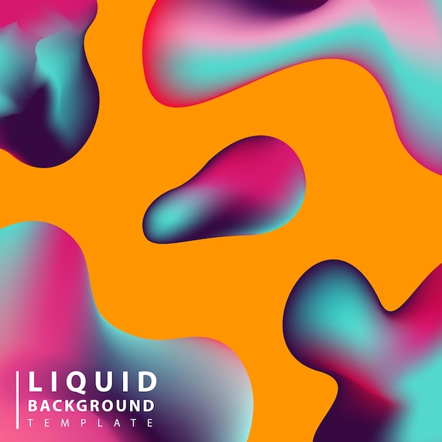 Vector fluid abstract background colorful liquid shape composition