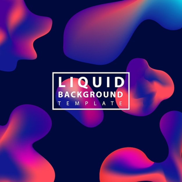 Vector fluid abstract background colorful liquid shape composition