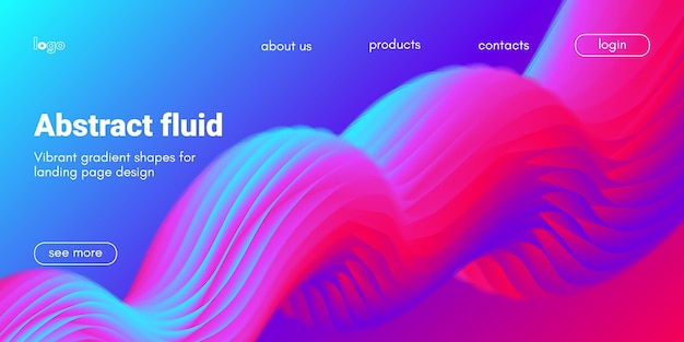 Fluid abstract background with colorful gradient liquid shape