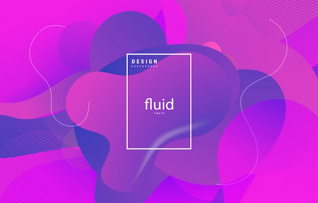 Fluid abstract liquid shapes organic wavy colorful background