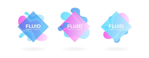 Fluid background set abstract graphic design elements Minimalistic trendy template