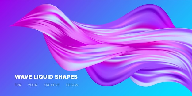 Vector fluid background with 3d wave liquid shape