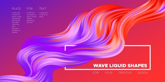 Fluid background with 3d wave liquid shape