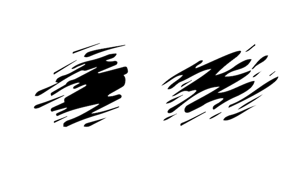 fluid brush stroke scratches vector black