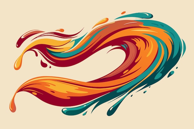 Vector fluid brush strokes creating an artistic impression