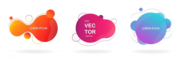 Vector fluid color badges set