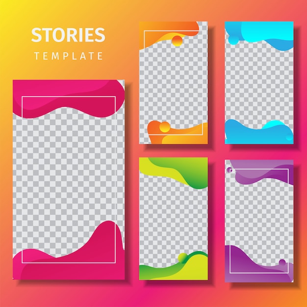 fluid colorful instagram stories template 